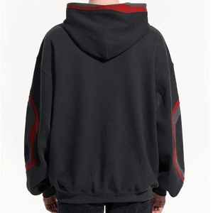 Sweat à capuche surdimensionné en coton mélangé 100% de qualité supérieure, respirant et imprimé pour l'hiver, style streetwear - Product Image 3