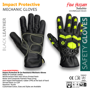 Gants de mécanicien de protection contre les chocs en cuir de vachette de qualité supérieure Keystone Thumb Design TPR Gants de sécurité anti-impact - Product Image 6