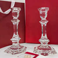 Paire de chandeliers en cristal Harcourt de qualité supérieure, décoration de table élégante, bougeoirs pour maison et hôtel de luxe