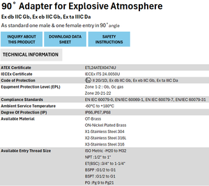 Adaptateur à 90 degrés pour presse-étoupes dans les systèmes de câblage industriels nécessitant un câble à angle droit disponible pour l'approvisionnement en gros - Product Image 4