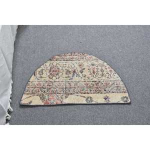 Alfombra clásica de lana turca de estilo Kilim de 2,5x1,5 pies, alfombra con patrón abstracto para pasillo, Alfombra de látex de 10mm de espesor para habitación - Product Image 1