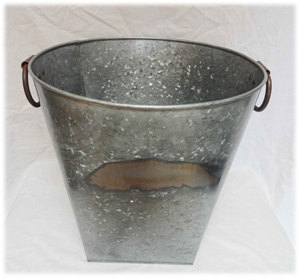 Maceta de metal galvanizado con aro de hierro, maceta sencilla y decorativa para centro comercial, hogar y jardín, regadera decorativa - Product Image 3