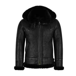 Blouson en cuir premium pour homme, blouson en cuir de haute qualité pour homme avec fourrure sur le col, produit haut de gamme, blouson en cuir pour homme - Product Image 1