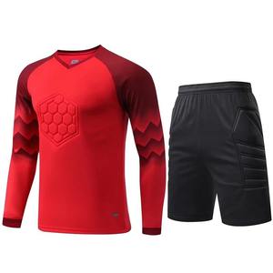 Uniforme de portero personalizado, venta al por mayor, Conjunto de camiseta y pantalones cortos de portero de fútbol con relleno, kit de manga larga para hombres, mujeres y jóvenes - Product Image 6