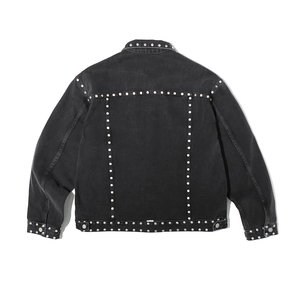 Veste en jean en gros pour hommes, de haute qualité, surdimensionnée, décontractée, vêtements de mode, vestes en jean avec strass pour hommes, faible MOQ - Product Image 2