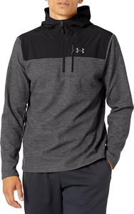 Custom Men's Heavy Weight Quarter-<b>Zip</b> Fleece <b>Hoodie</b> Pullover Sweatshirt Featuring Drawstring <b>Hoodie</b> Quarter-<b>zip</b> Placket - Product Image 2