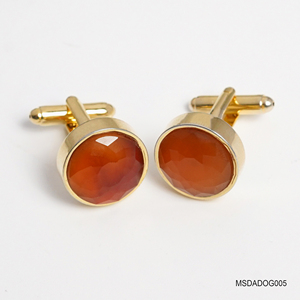 Boutons de manchette en agate rouge facetté Fengshui plaqués or 18 carats de qualité supérieure pour hommes - MSDADOG005 |   Collection Tinh Vu |   Vietnam - Product Image 6