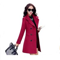 Vente en gros 2025 manteau uni pour femmes meilleure qualité manteau long en laine très vendu manteau long d'automne pour femmes