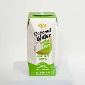 도매 저렴한 신선한 100% 천연 200ml 순수 코코넛 물 유기농 음료 베트남에서 신선하고 순수한 코코넛 물