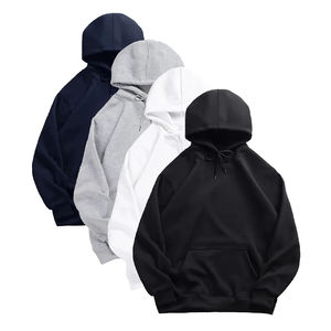 เสื้อฮู้ดของผู้ชายผ้าคอตตอนผสมแบบเรียบง่ายหนาทรงโอเวอร์ไซส์เข้ารูปสำหรับ100% ออกแบบโลโก้ได้ตามต้องการ - Product Image 1