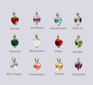 Pendentif en forme de cœur en quartz rubis 6mm pierre de naissance avec CZ 925 argent sterling ensemble de broches or vermeil breloque plaquée rhodium - Product Image 4