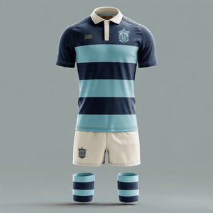 Baggy Rugby Football Jersey Tops Oversized Rugby Shirt Men <b>Drop</b> Shoulder V Neck Rugby Football Jersey Top - Product Image 2