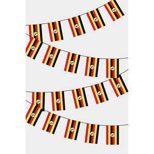 Guirlande de drapeaux rectangulaires d'Ouganda pour décorations de fête - Product Image 1