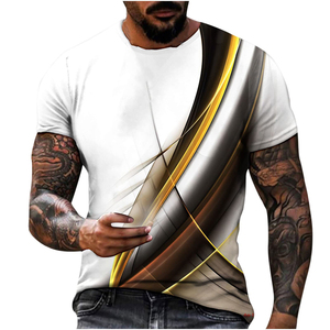 Camiseta de manga corta con cuello redondo orientada a la exportación de alta calidad impresa 100% para hombre hecha en Pakistán - Product Image 2