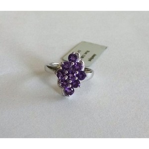 Shah Gems Women's Natural Amethyst Cluster <b>Ring</b> in 925 Sterling <b>Silver</b> <b>Adjustable</b> 18K Plating for Gift Inlaid <b>Ring</b> Accessories - Product Image 1