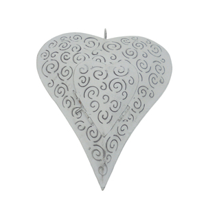 Adorno decorativo de pared de corazón colgante de Metal de hierro de aspecto elegante, Color gris para decoración del hogar y Navidad, hecho a mano a granel - Product Image 4