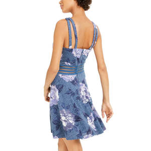 Abito Skater Junior City Studios con Stampa Floreale Glitterata, Taglia 7, in Chiffon Blu - Product Image 2
