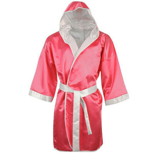 MEN HOODED SATIN <b>BOXING</b> <b>ROBE</b> for <b>BOXING</b> GOLD COLOR - Product Image 5