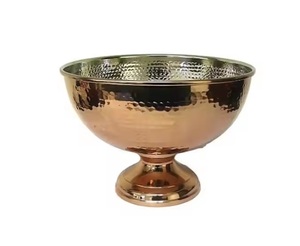 Bol design antique nouveauté bol en métal de couleur dorée plateau de service décoratif en feuille d'or en aluminium - Product Image 6
