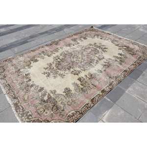 Alfombra clásica Beige rosa de área grande 6,1X9,2 pies estilo turco patrón abstracto lana PP para entrada pasillo sala de estar látex - Product Image 2