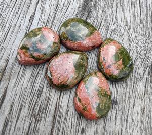 Lavira Unakite collar AAA + CALIDAD Natural Multicolor forma de pera cabujón terceros certificado origen estadounidense piedra preciosa suelta - Product Image 2