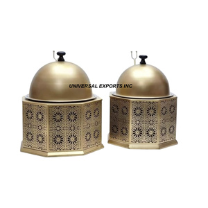 Juego de dos ollas calientes de metal cortadas con láser, diseño personalizado, cazuela hecha a mano, nuevo calentador de alimentos de metal con estilo clásico - Product Image 5