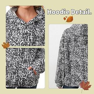 Nuevo Camo Luxury Women Hoodies Alta calidad Algodón Fleece Acid Wash Pullover Heavyweight Streetwear Boxy Fit Invierno Otoño - Product Image 6