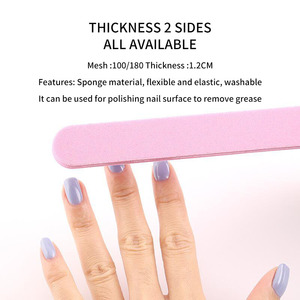 Lima de uñas profesional papel de lija fuerte gruesa e Lima uñas rosa para manicura lijado media luna Lima Rosa núcleo 100/180 - Product Image 5