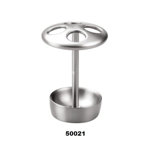 Porte-brosse à dents en acier inoxydable, support de comptoir de salle de bain en métal argenté - Product Image 1