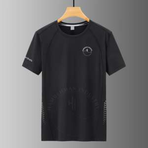 Camisetas de manga corta de estilo callejero para hombre, jersey de poliéster con cuello redondo, estampado digital, diseño en blanco, patrón de letras - Product Image 2