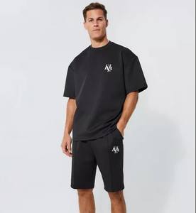Vente en gros de shorts d'été pour hommes avec logo personnalisé deux pièces t-shirt à manches courtes shorts costumes ensemble court de course - Product Image 1
