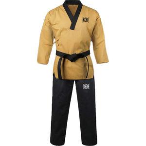 ชุดยูนิฟอร์มเทควันโดคุณภาพสูง โลโก้สั่งทำได้ สีสันปรับแต่งได้ ชุดศิลปะการต่อสู้แบบเกาหลี โลโก้ด้านหน้า ขายส่ง - Product Image 1