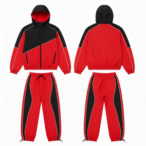 Survêtements de loisirs et de sport urbains 2026, tendance, de haute qualité, couleur unie, avec poches zippées, respirants et légers, en stock - Product Image 2