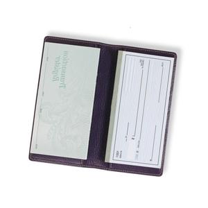 Cartera de cuero con cubierta de chequera de viaje plegable para mujer y hombre - Product Image 1