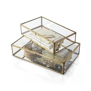 Boîte de rangement pour bijoux de haute qualité en verre et laiton, style vintage, design gravé, taille personnalisée, pour la décoration de la maison - Product Image 5