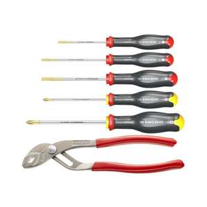 Facom Protwist 6-Piece Tool <b>Set</b> Including 1 Multi-Grip <b>Pliers</b> - Product Image 1