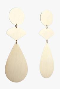 Pendientes de metal de latón de la mejor calidad, aro tribal elegante con chapado en oro, forma de flor de medio corte para regalo - Product Image 5