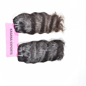 Extensions de cheveux humains indiens Remy bruts ondulés, non traités, cuticules alignées, 100% naturels, double trame, à clipser, en soie, vente en gros - Product Image 6