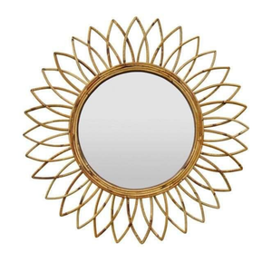 Espejo de pared de ratán minimalista moderno, Marco Natural redondo hecho a mano para dormitorio, sala de estar, baño, decoración del hogar Boho Chic - Product Image 4