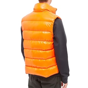 100% poliéster hombres chaleco acolchado liso cremallera hasta moda invierno chalecos ropa de calle chaleco acolchado para hombres - Product Image 5