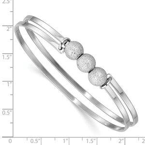 Leslie's SS Radiant Essence Polish/Textured <b>Ball</b>-Shaped Flexible Bangle - Product Image 3