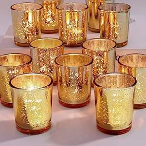 Candelabros de luz de té de vidrio con color personalizado Ligero y ecológico para decoración festiva - Product Image 1