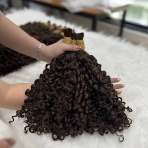 วิกต่อผมมนุษย์แบบหยิกสีน้ำตาลเวียดนามเรียงกันเป็นกลุ่ม - Product Image 6