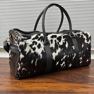 Bolsa de lona de cuero de vaca con logotipo impreso personalizado de alta calidad al por mayor bolsa de lona de cuero de vaca de diseño personalizado - Product Image 1