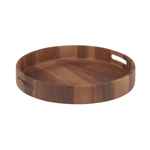Plateau en bois de taille personnalisée, Table ronde rétro plateau de service décoratif plateau de rangement en bois - Product Image 1