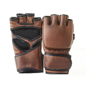 Premium Quality Leather Professional Half Finger MMA <b>Gloves</b> Moisture Wicking <b>Lace</b>-Up Closure Customized Color Logo Adult Men's - Product Image 6