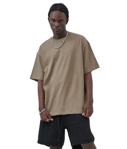 250G Heavy Washed 100% Cotton Casual Breathable Regular Fit T-<b>Shirt</b> <b>Collarless</b> Luxury Regular Sleeve for Men Plus Size Solid - Product Image 4