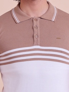 Camiseta de media manga ajustada de punto a la moda elegante para hombre, tela suave cómoda con un diseño moderno ajustado y semiformal - Product Image 3