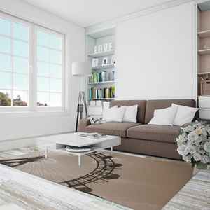 Tapis imprimé sur le thème des parcs d'attractions - Design moderne de paysage de parc, tapis fin non tissé - Product Image 2