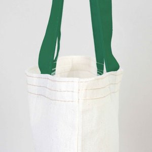 Bolsa de Mano de Lona de Algodón con Asa Verde, Diseño en Blanco de 14 x 16 Pulgadas (35 x 40 cm), Bolsas de Lona de Algodón Ecológicas y Elegantes - Product Image 5
